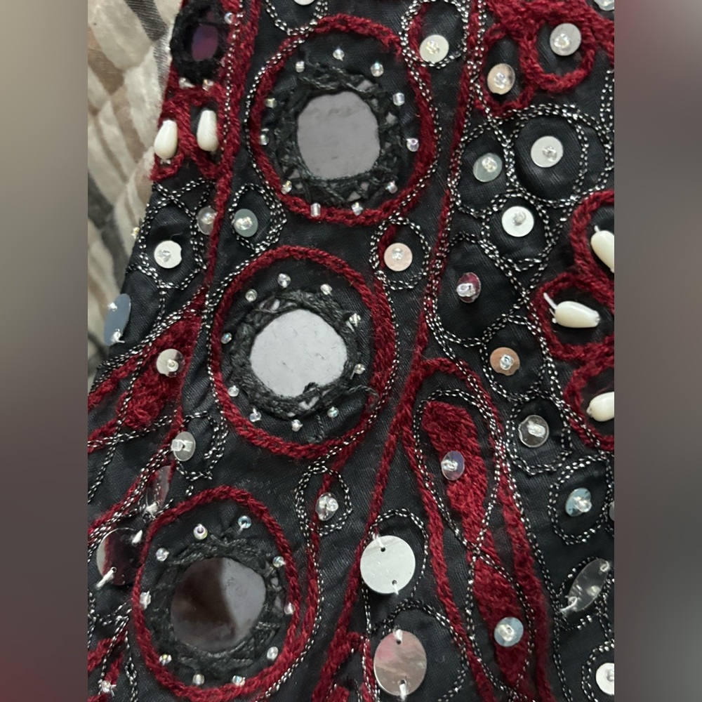 Gorgeous maxi skirt one size red and black sequins - Picture 6 of 16